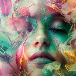 Bettwäsche Mystic Dream bunt mit Gesicht