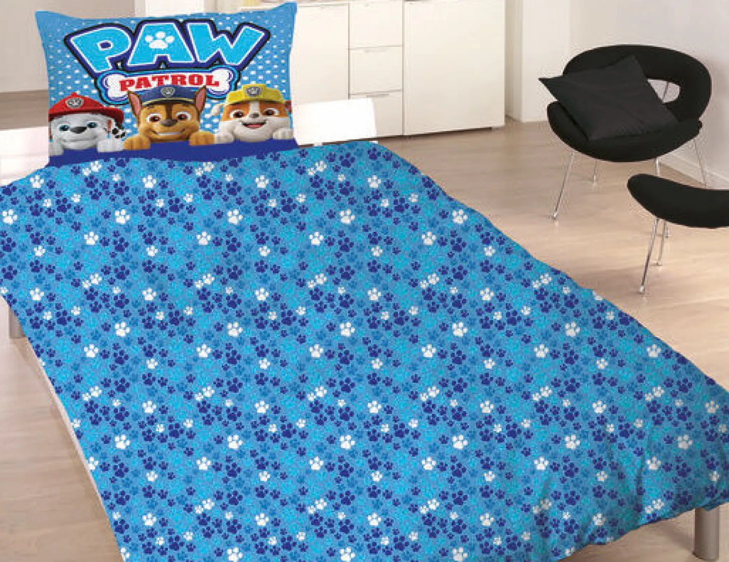 Bettwäsche Paw Patrol mit den Hundewelpen blau