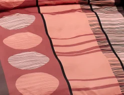 Bettwäsche schwarz-braun-grau mit Streifen und Kreisen