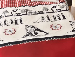 Bettwäsche Schwingfest rot-schwarz-beige