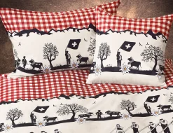 Bettwäsche Schwingfest rot-schwarz-beige