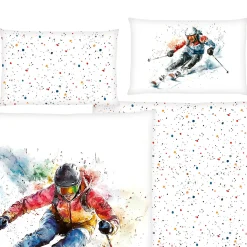 Bettwäsche Ski Action Design White Sports