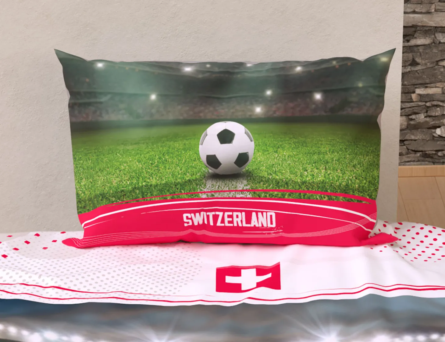 Bettwäsche "Switzerland Soccer" mit Fussball