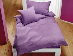 Bettwäsche Uni Satin-Seersucker