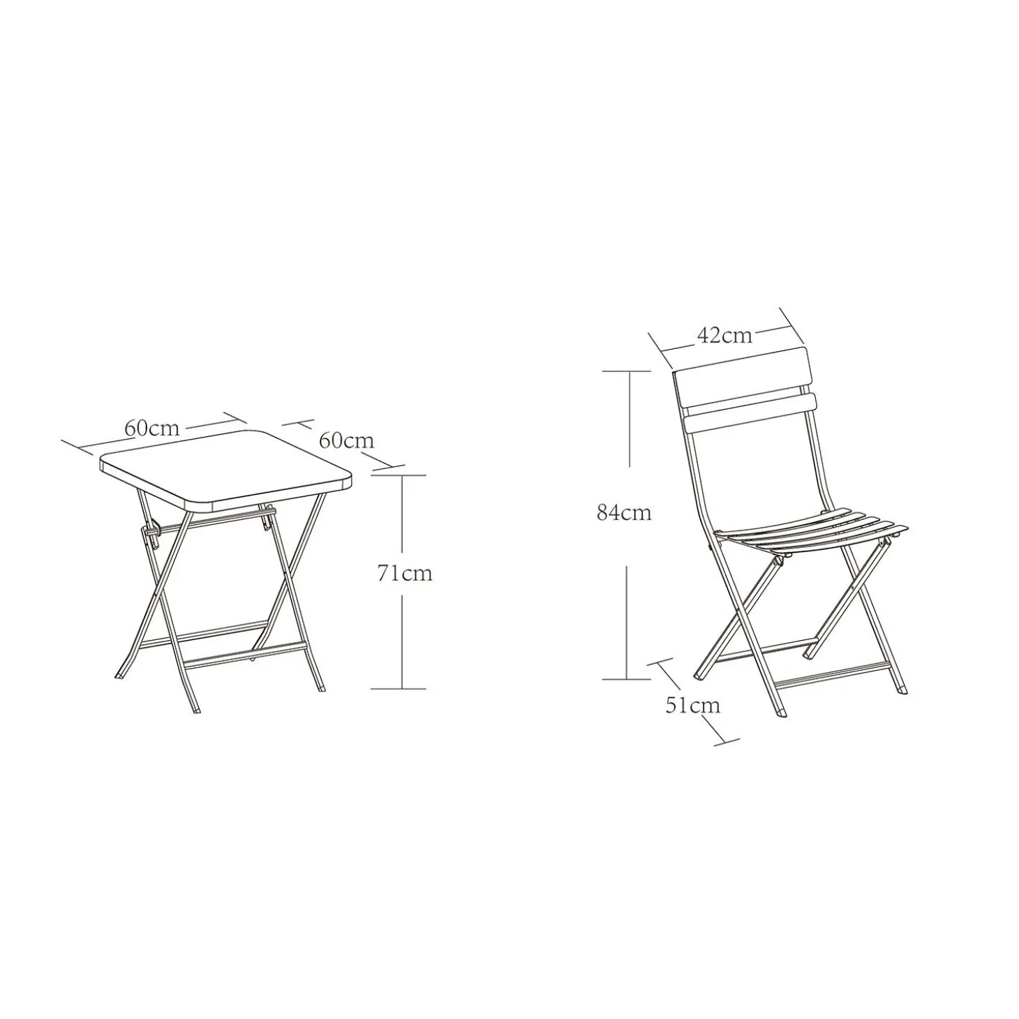 Bistro-Set faltbar