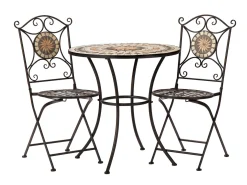 Bistro-Set Mosaik 3-teilig schwarz