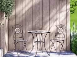 Bistro-Set Mosaik 3-teilig schwarz