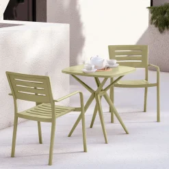 Bistro-Set Orla, aus recyceltem Kunststoff
