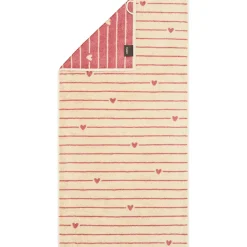 Cawö Frottierwäsche Lines & Hearts mit eingewebtem Design