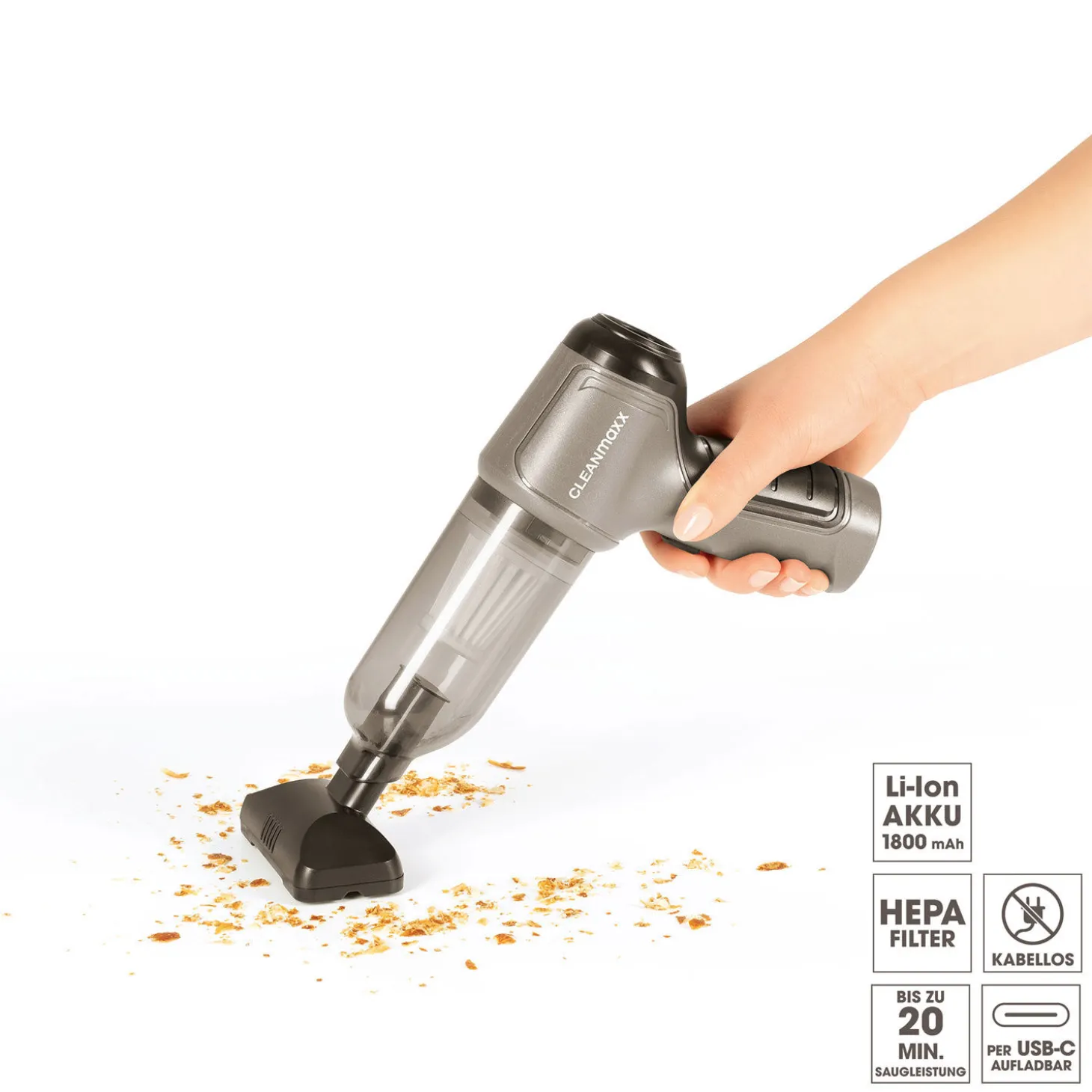 Cleanmaxx Akku-Zyklon-Handstaubsauger