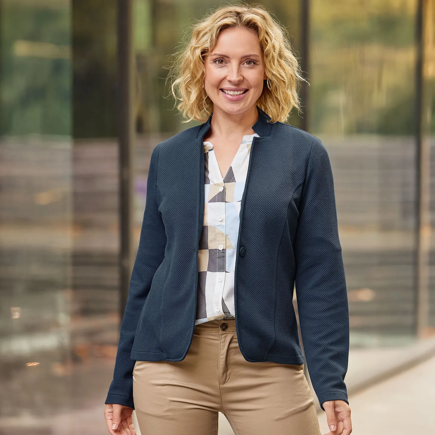 Damen Blazer mit Jaquardmuster