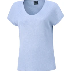 Damen Feinstrick T-Shirt mit Lurexgarn