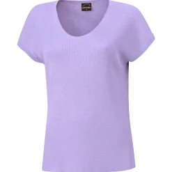 Damen Feinstrick T-Shirt mit Lurexgarn