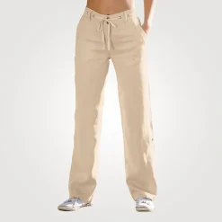 Damen Leinen-Hose mit Taschen