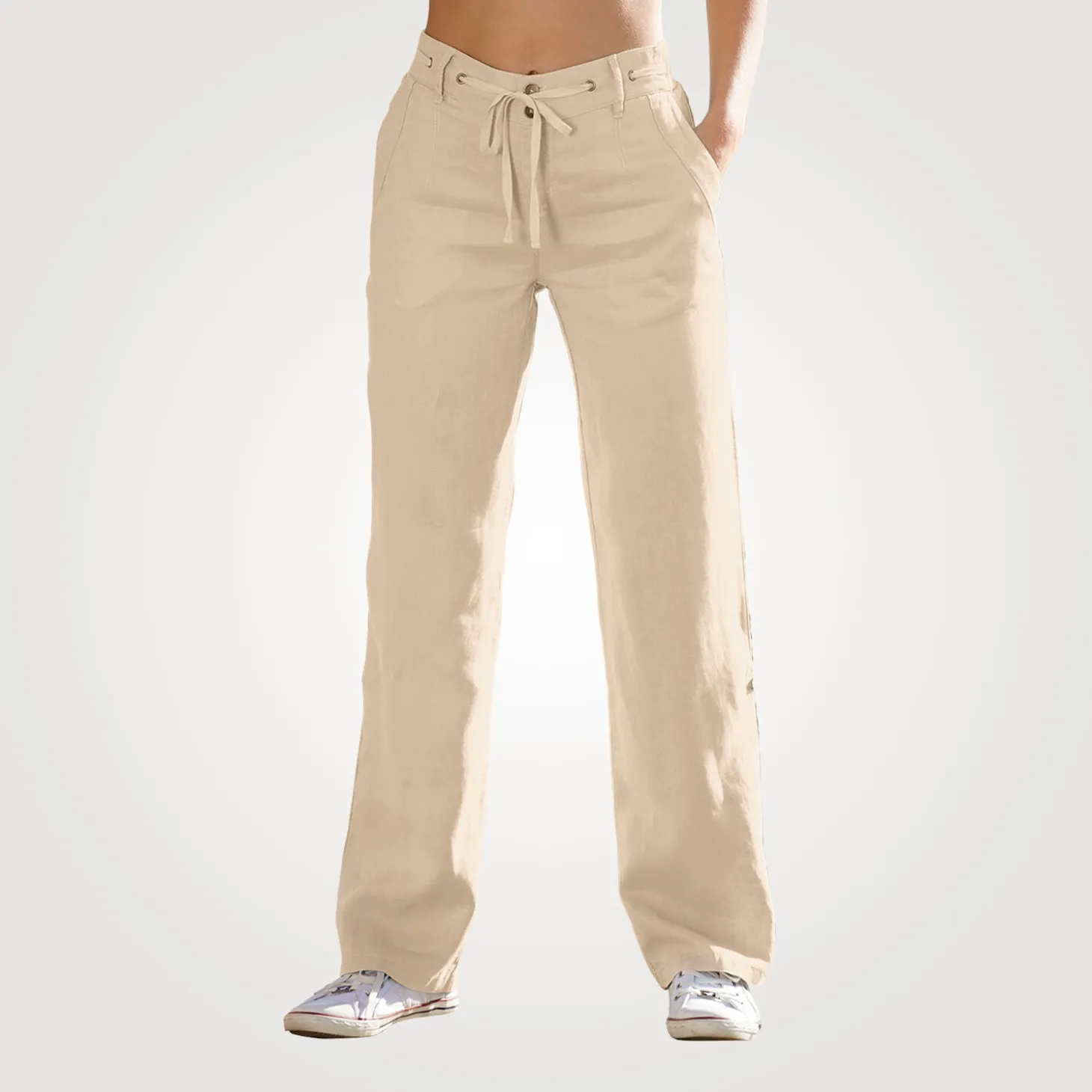 Damen Leinen-Hose mit Taschen