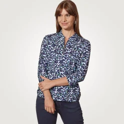 Damen Poloshirt mit Allover-Print