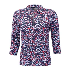 Damen Poloshirt mit Allover-Print