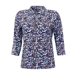 Damen Poloshirt mit Allover-Print