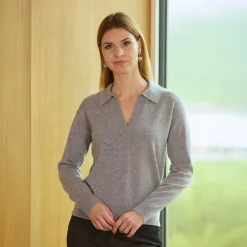 Damen Pullover mit Polokragen