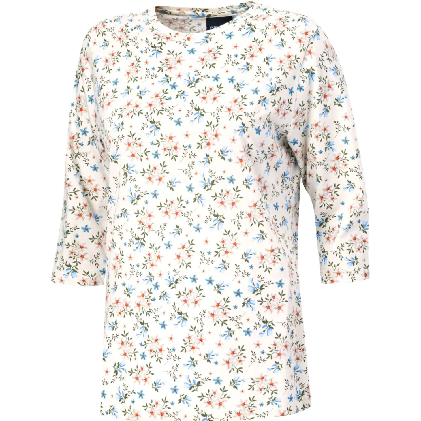 Damen Pyjama Shirt mit 3/4 Ärmeln
