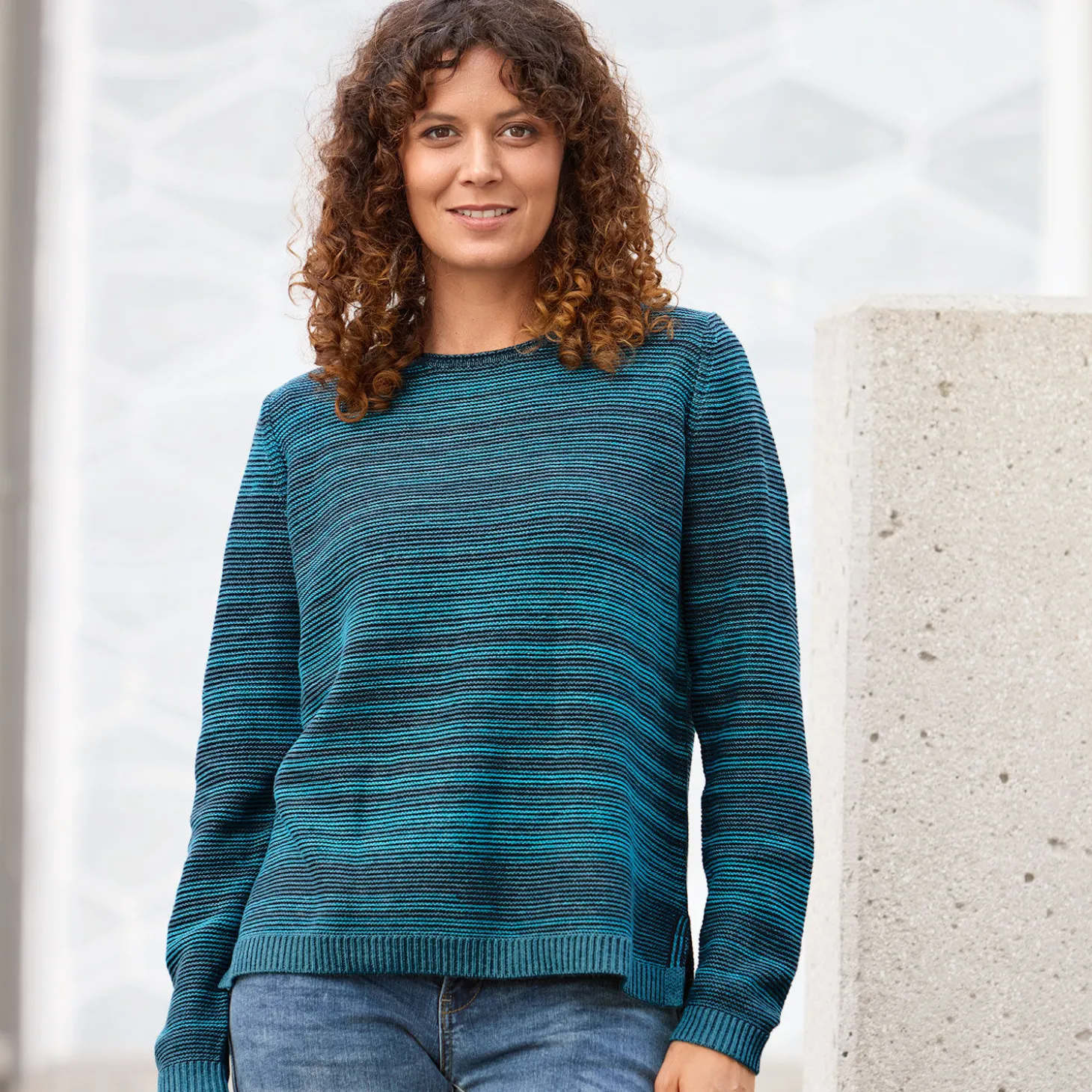 Damen Strickpullover mit Farbverlauf