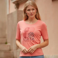 Damen T-Shirt mit Frontprint aus Baumwolle