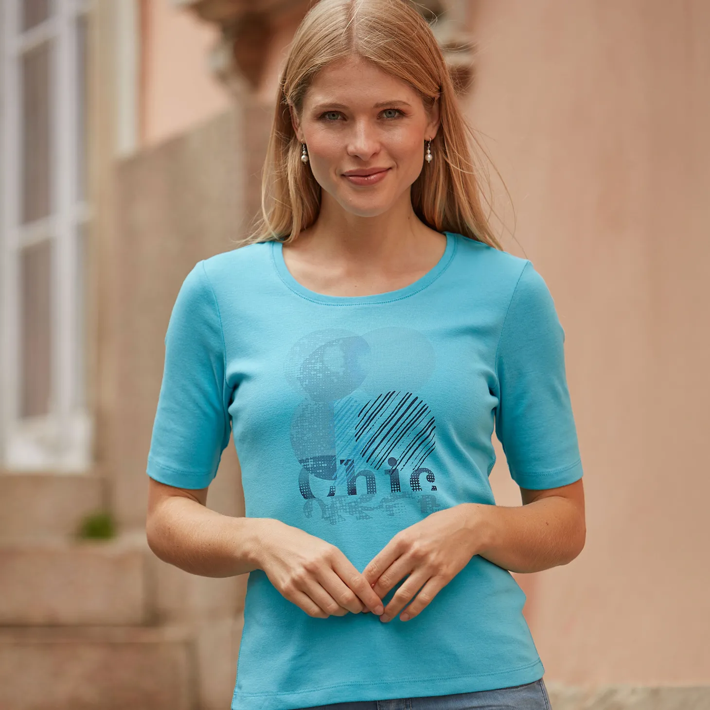 Damen T-Shirt mit Frontprint aus Baumwolle