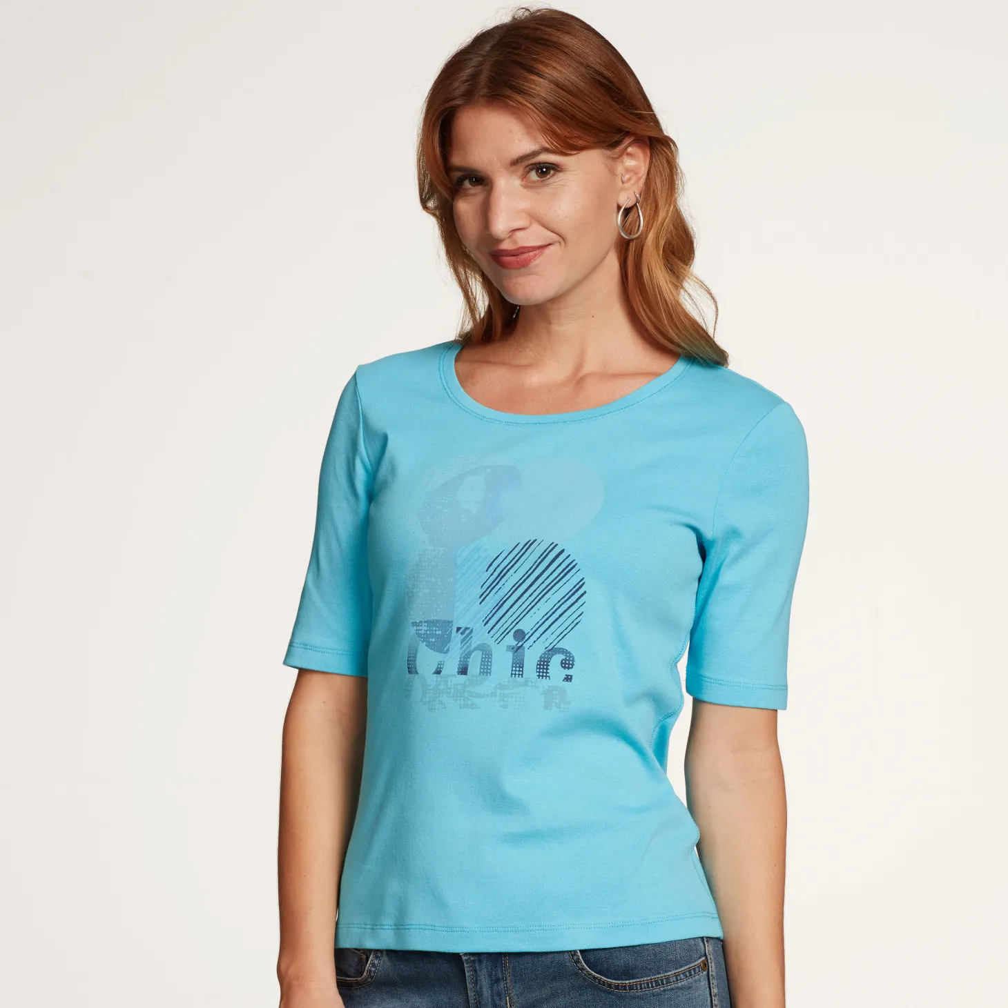 Damen T-Shirt mit Frontprint aus Baumwolle