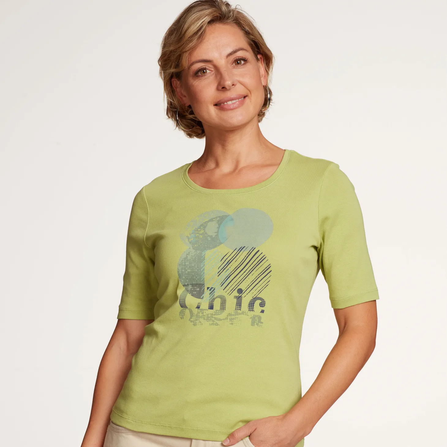 Damen T-Shirt mit Frontprint aus Baumwolle