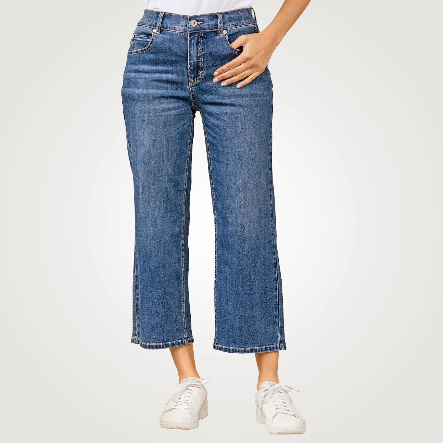Damen Wide Leg 5-Pocket Hose mit Stretchanteil