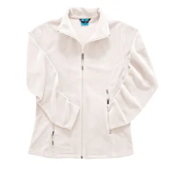 Damen-Fleecejacke uni mit Stehkragen