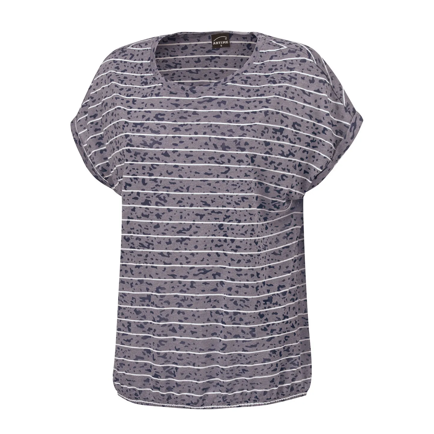 Damen-T-Shirt in Burnout-Optik und mit Streifen