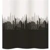 diaqua Duschvorhang Textil City weiss-schwarz