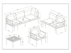 Eck-Lounge Hanna mit Lounge-Tisch