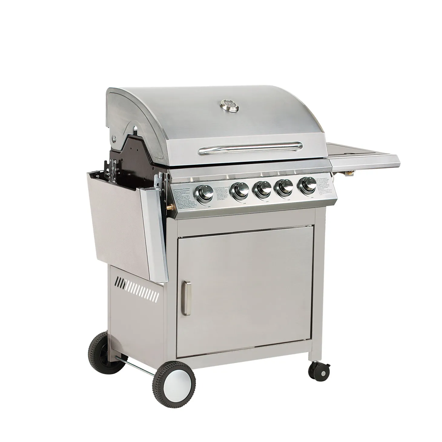 Edelstahl Gasgrill mit 4+1 Brenner