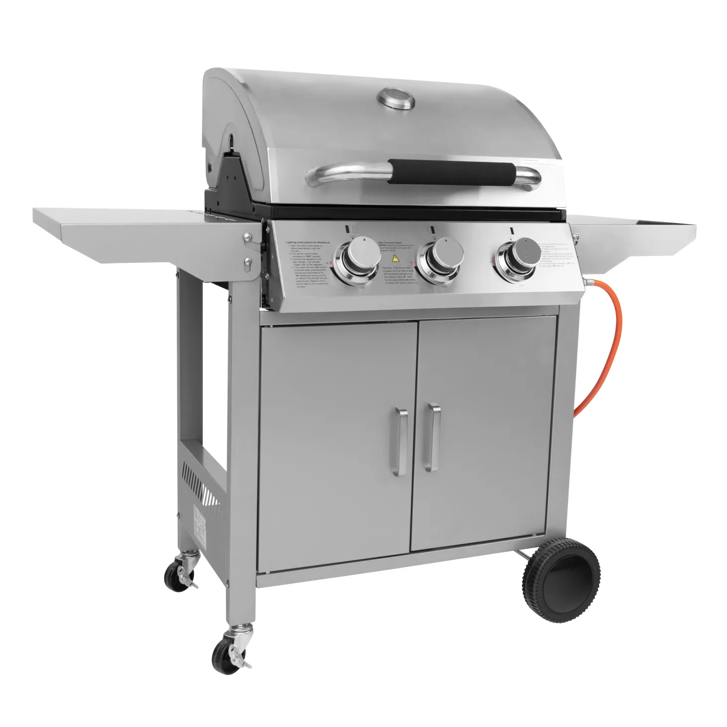 Edelstahl Gasgrill mit 3 Brennern
