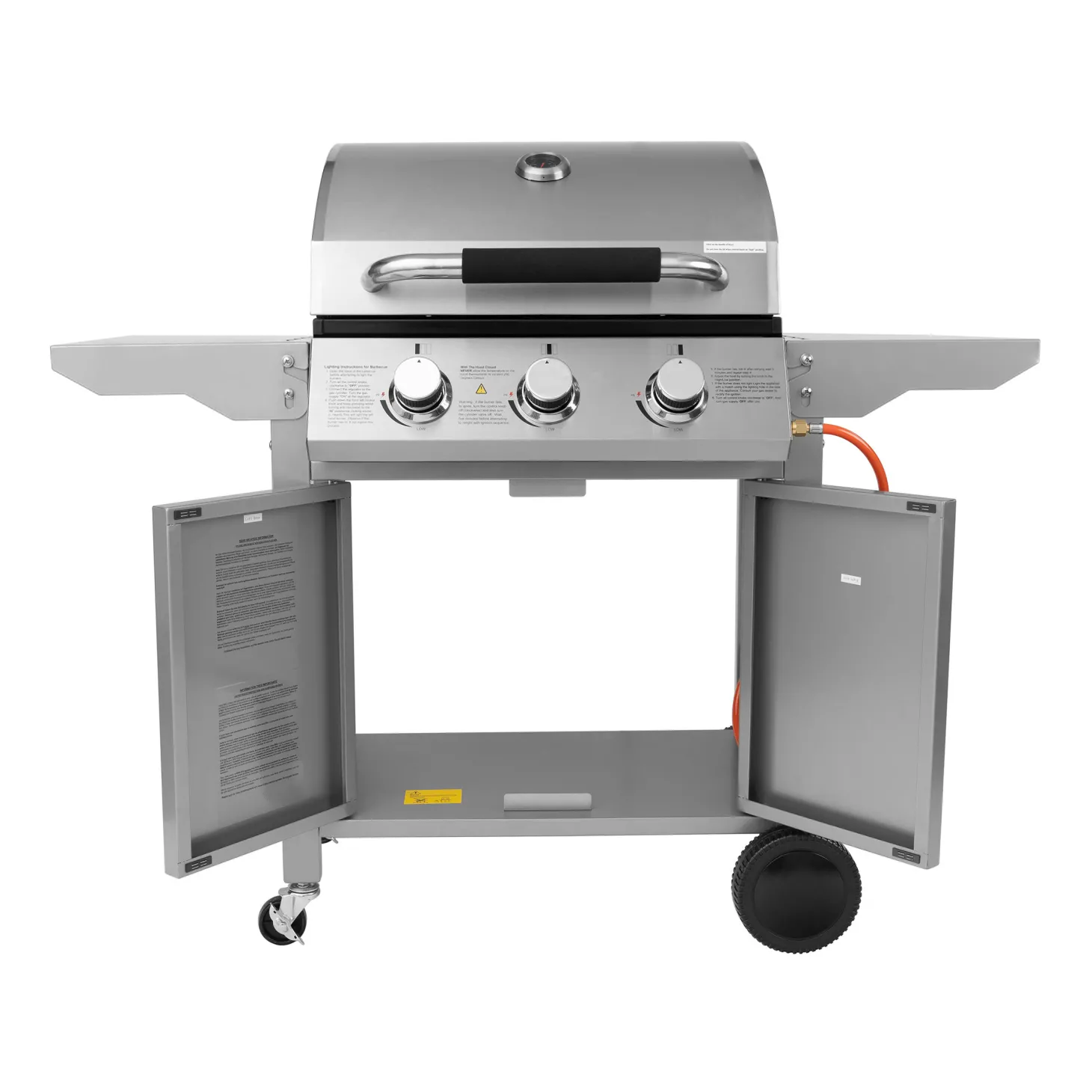 Edelstahl Gasgrill mit 3 Brennern