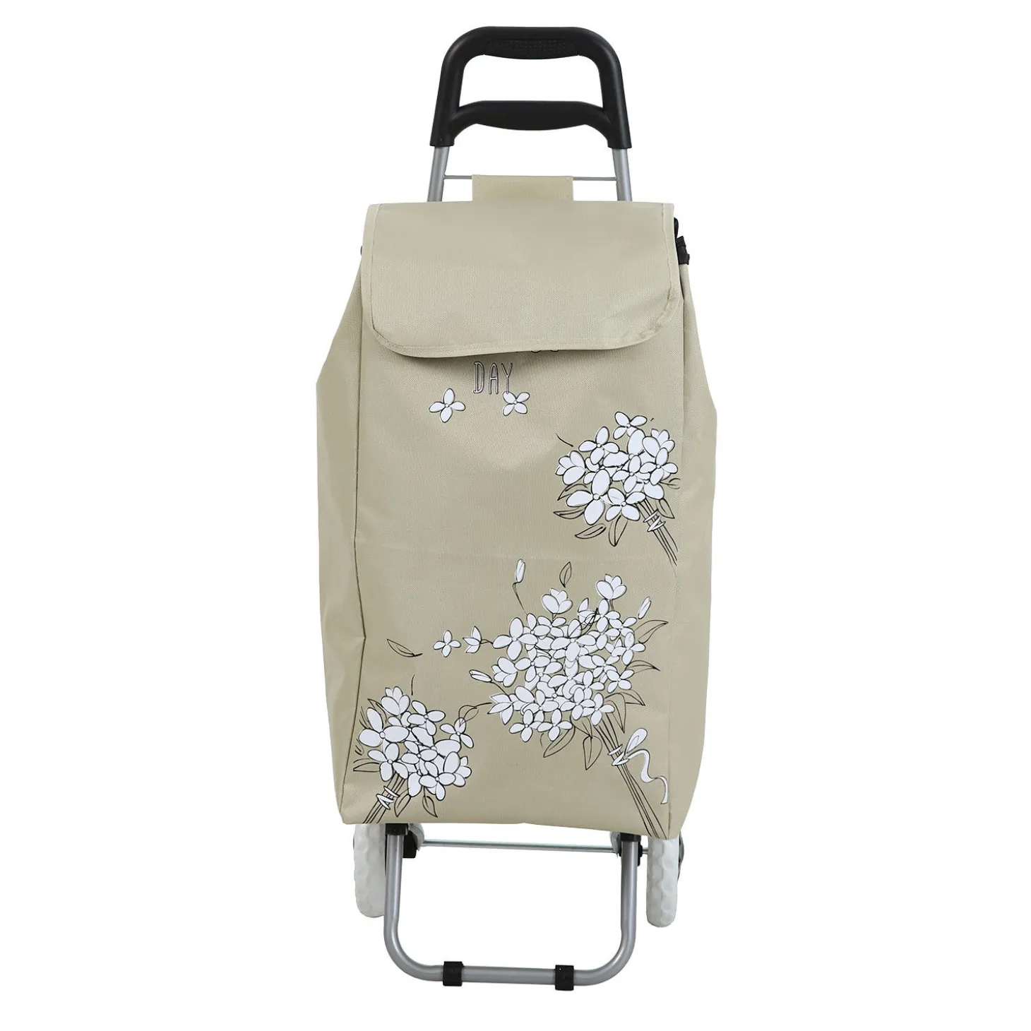 Einkaufstrolley sand mit Blumenmuster