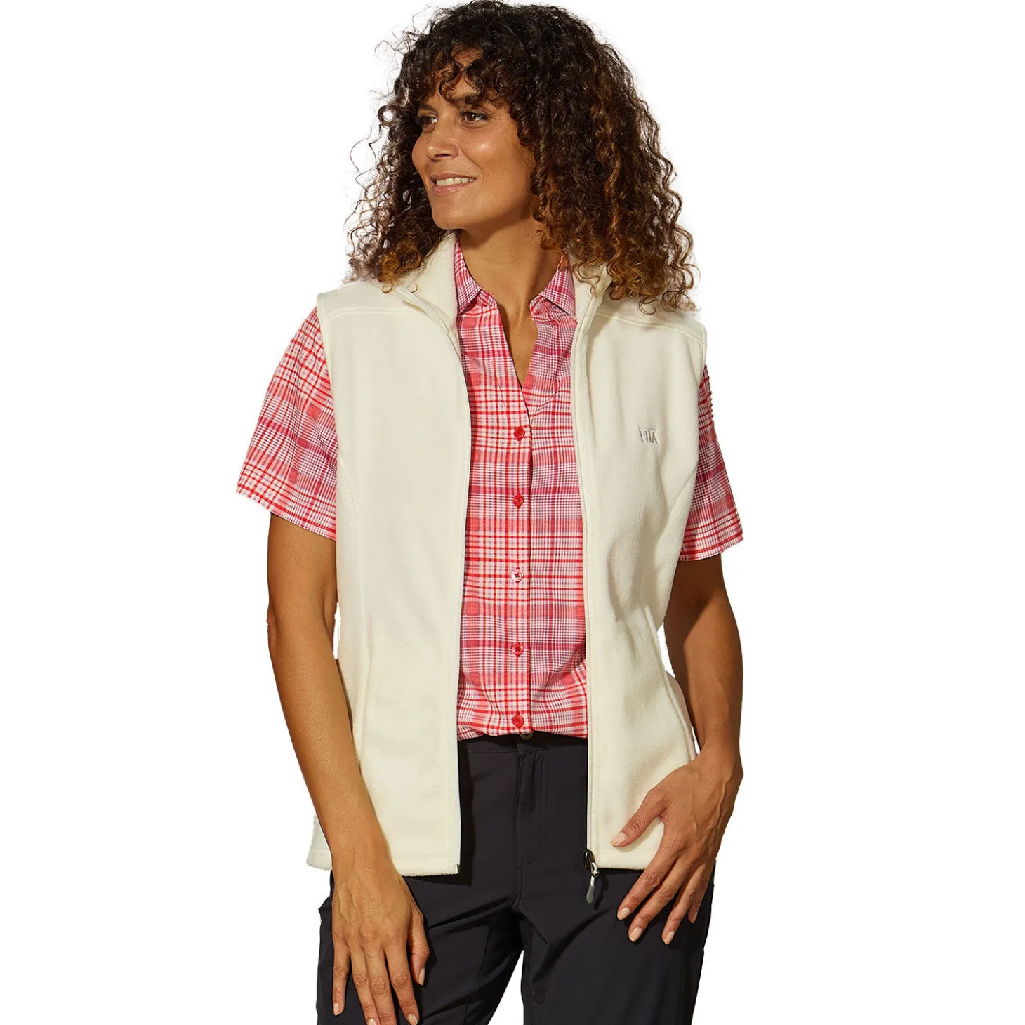 Fleece-Gilet Damen mit Stehkragen