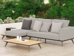 Gartenlounge Jason, mit Teakholz, Armteil links