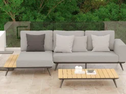Gartenlounge Jason, mit Teakholz, Armteil links