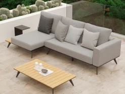 Gartenlounge Jason, mit Teakholz, Armteil links