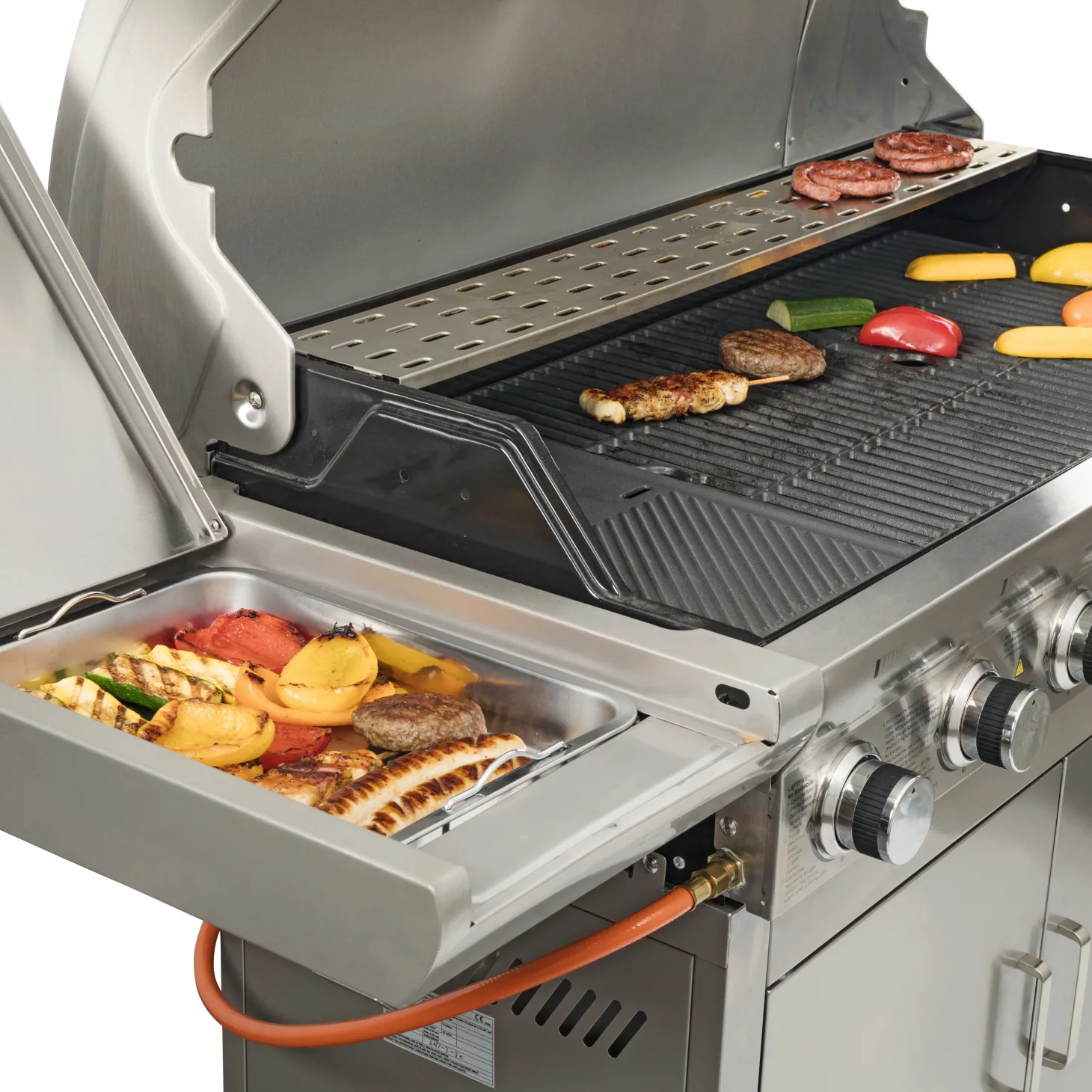 Gasgrill Edelstahl mit 6+1 Brenner