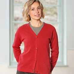 Geknöpfte Strickjacke mit geradem Schnitt