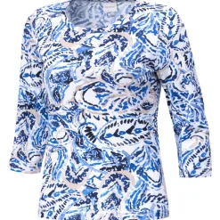 Geripptes Shirt mit Allover-Print