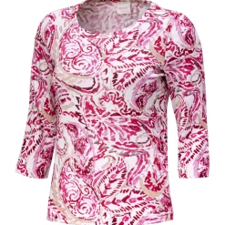 Geripptes Shirt mit Allover-Print