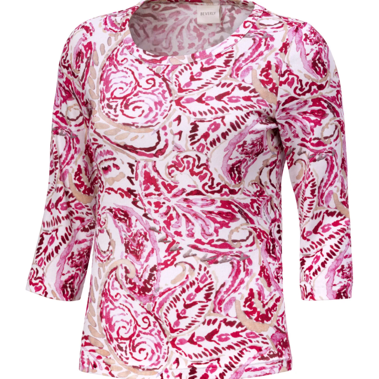 Geripptes Shirt mit Allover-Print