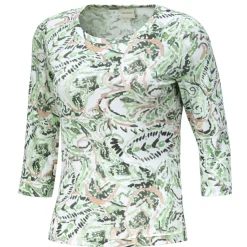 Geripptes Shirt mit Allover-Print