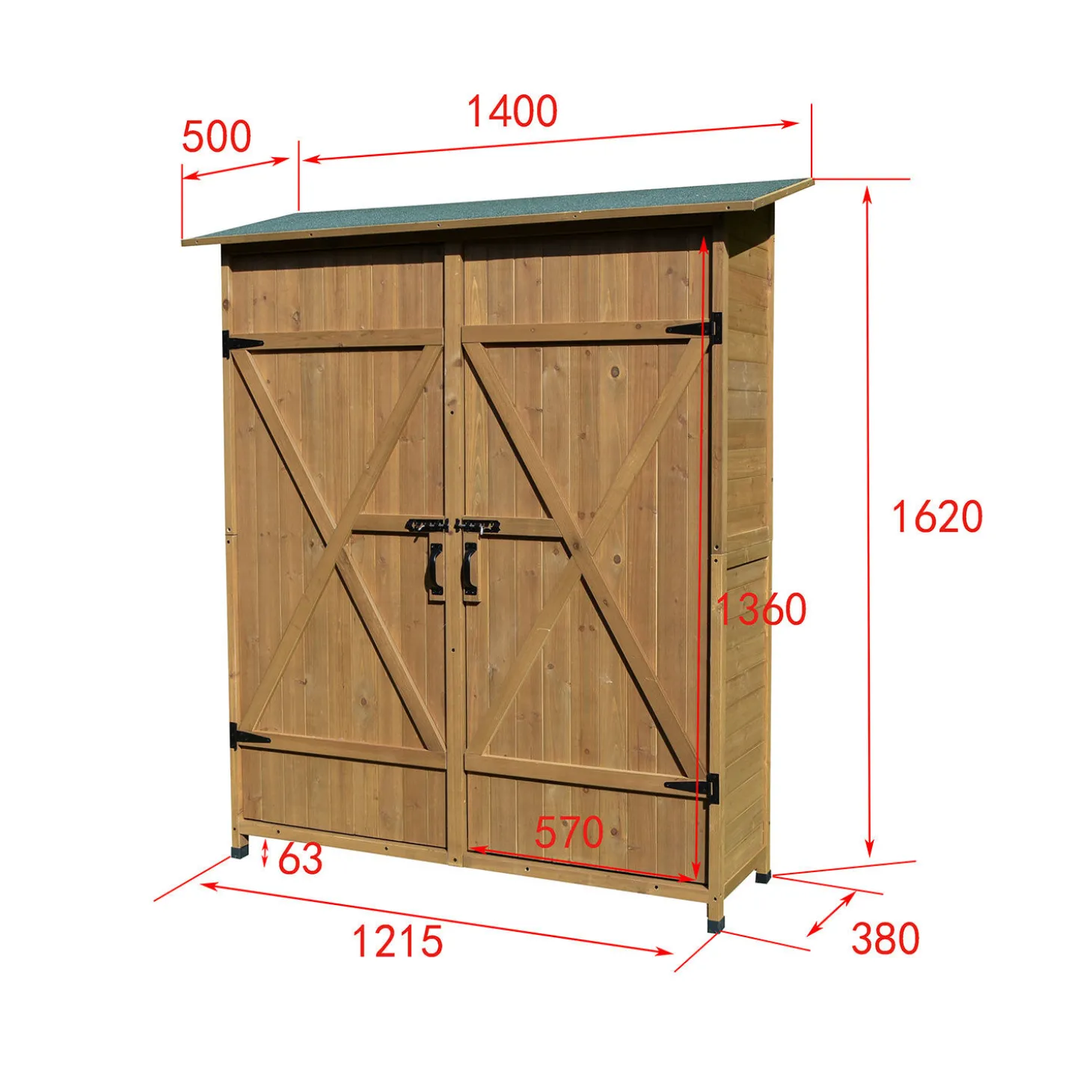Geräteschrank aus Fichtenholz