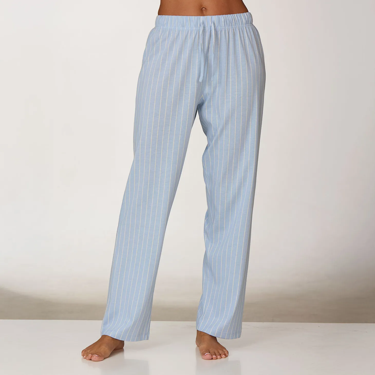 Gestreifte Pyjama Hose, gerade geschnitten